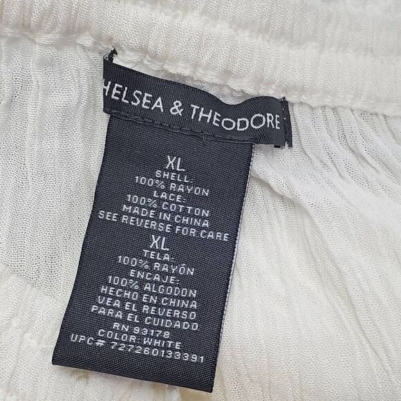 Chelsea & Theodore XL 100% Rayon White Blouse - Picture 6 of 8